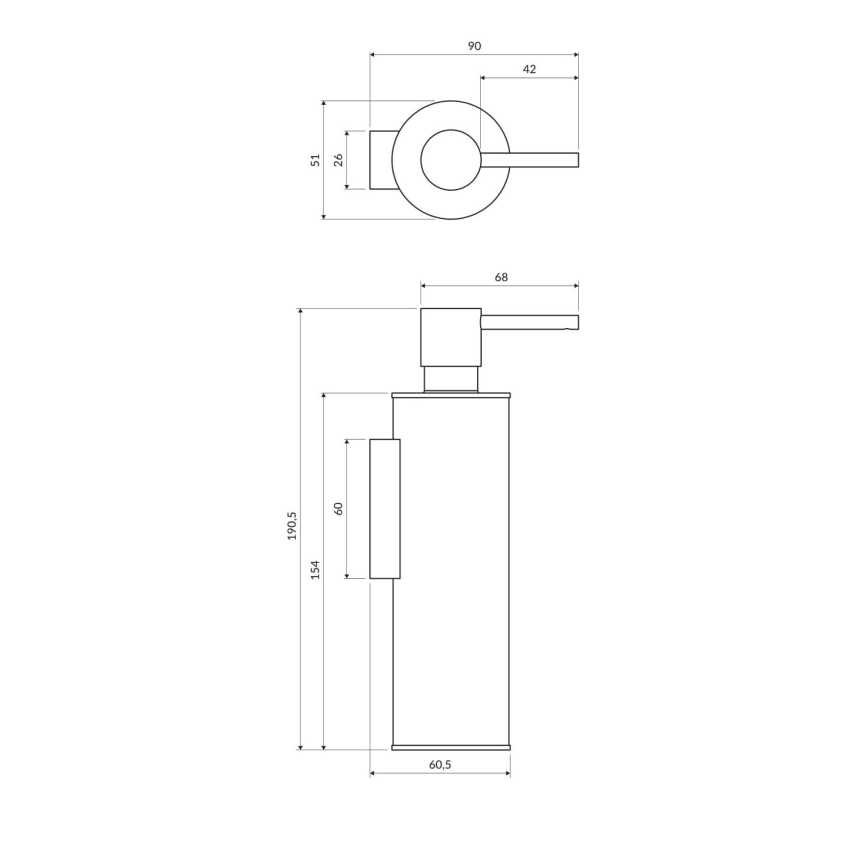 OMNIRES MP60721BL - Dozirnik za milo MODERN PROJECT 150 ml mat črna