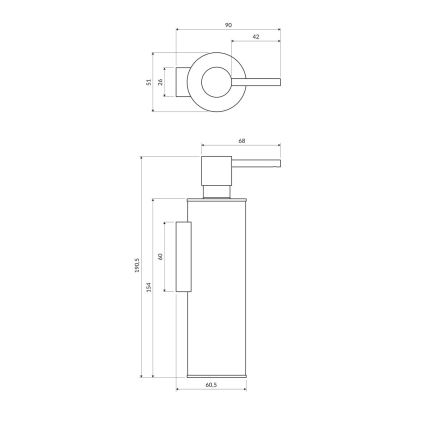 OMNIRES MP60721CR - Dozirnik za milo MODERN PROJECT 150 ml sijoči krom