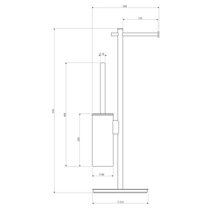 OMNIRES MP60810CR - Držalo za WC papir in WC ščetke MODERN PROJECT sijajni krom