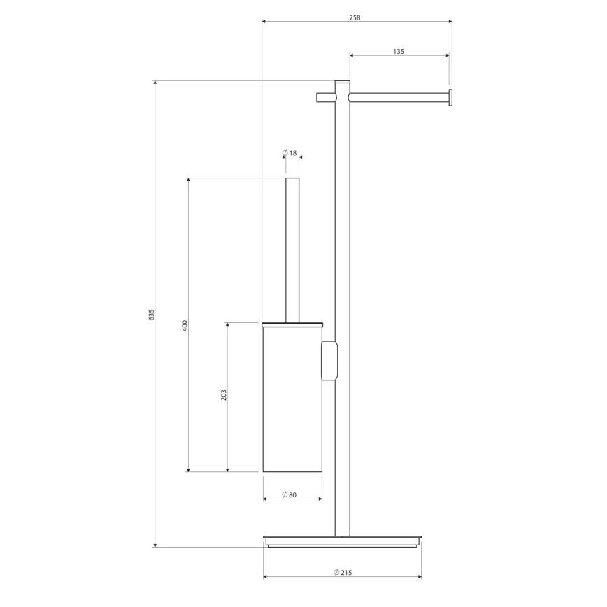OMNIRES MP60810CR - Držalo za WC papir in WC ščetke MODERN PROJECT sijajni krom