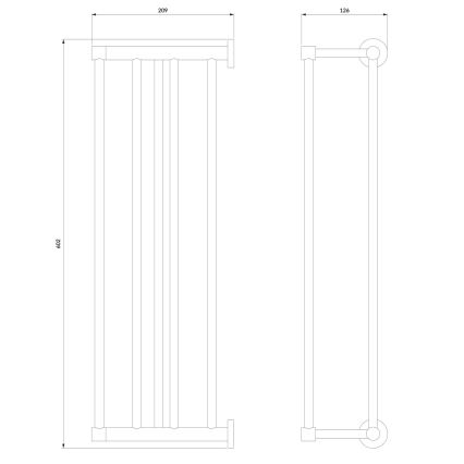 OMNIRES MP60920CR - Stensko držalo za brisače MODERN PROJECT 60 cm sijajni krom