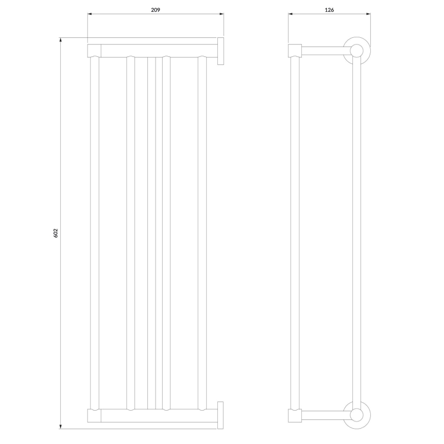 OMNIRES MP60920CR - Stensko držalo za brisače MODERN PROJECT 60 cm sijajni krom