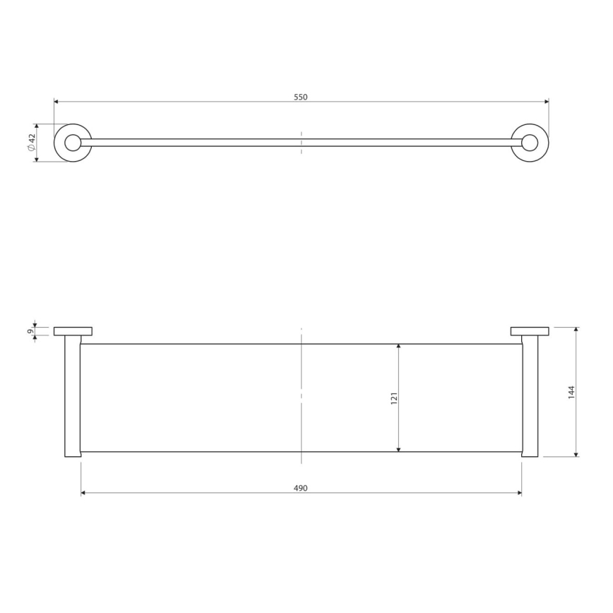 OMNIRES MP60930CR - Stenska polica MODERN PROJECT 55 cm sijajni krom