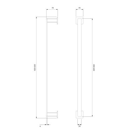OMNIRES NL80214CR - Stensko držalo za brisače NELSON 42 cm sijajni krom