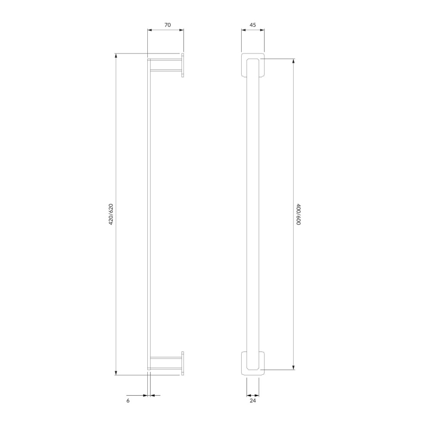 OMNIRES NL80214CR - Stensko držalo za brisače NELSON 42 cm sijajni krom