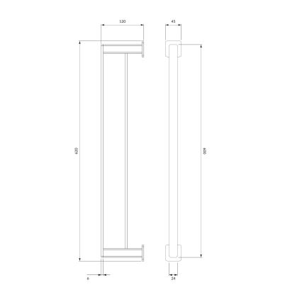 OMNIRES NL80226CR - Stensko držalo za brisače NELSON 62 cm sijajni krom