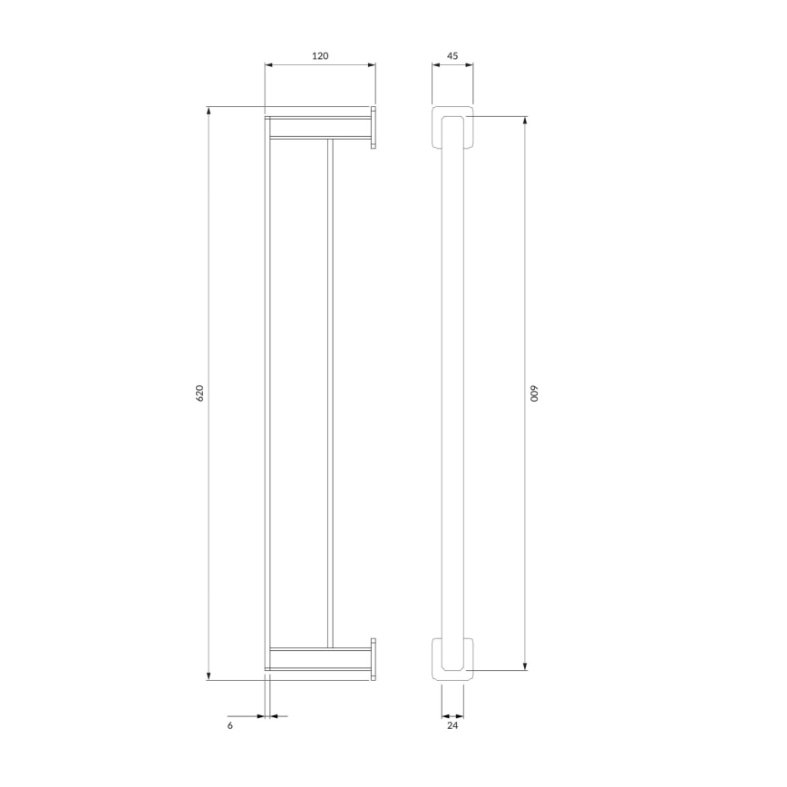 OMNIRES NL80226CR - Stensko držalo za brisače NELSON 62 cm sijajni krom