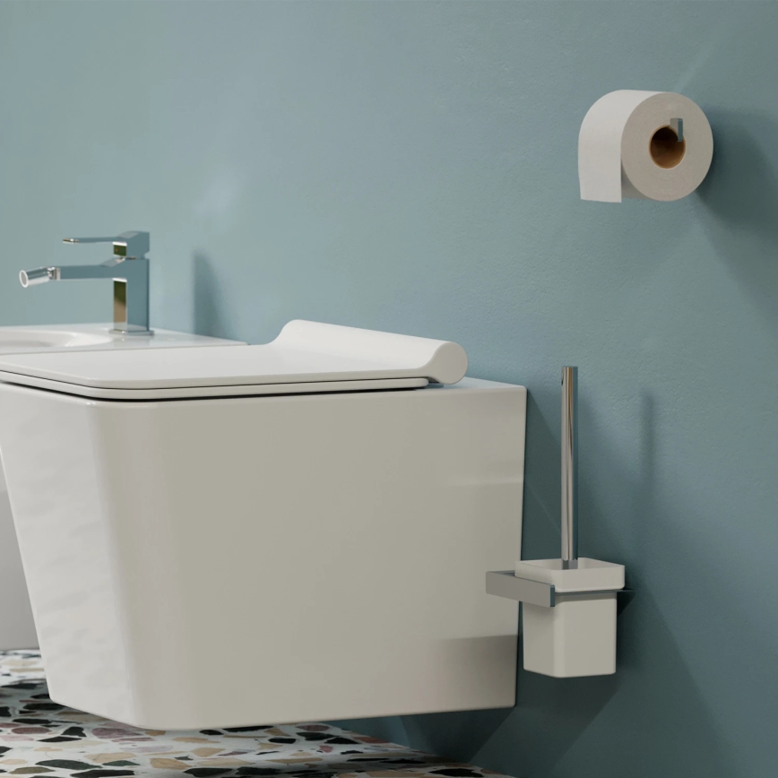 OMNIRES NL80620CR - Stenska-mounted toilet brush NELSON sijajni krom