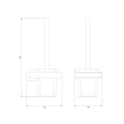 OMNIRES NL80620CR - Stenska-mounted toilet brush NELSON sijajni krom