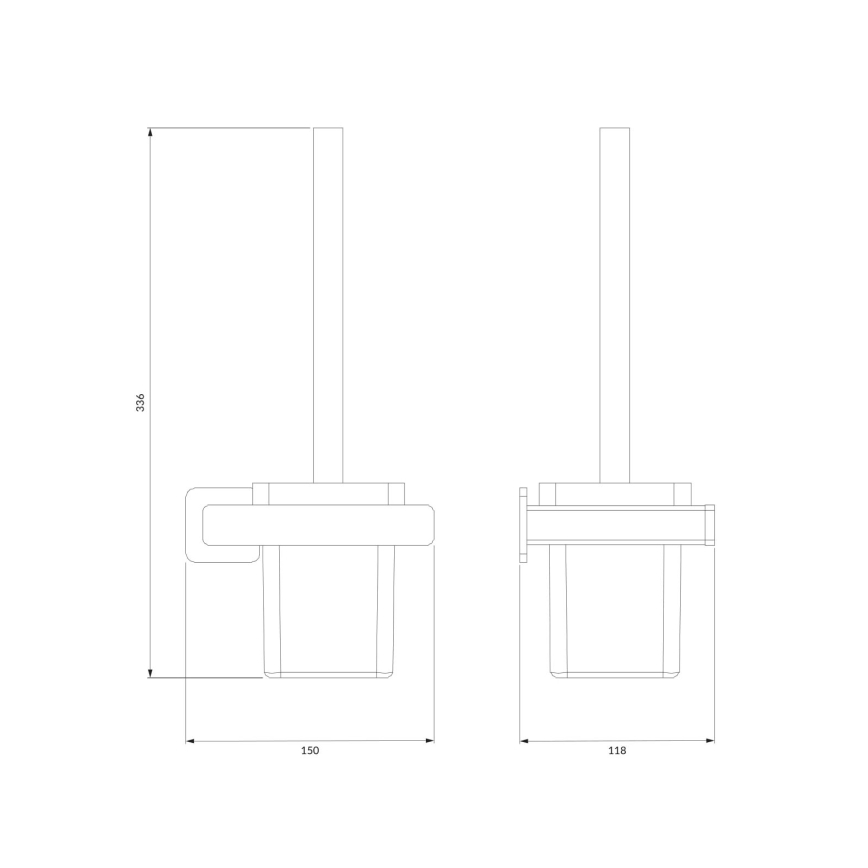 OMNIRES NL80620CR - Stenska-mounted toilet brush NELSON sijajni krom
