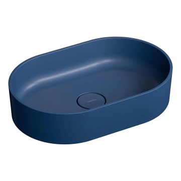 OMNIRES OVOUNMB - Nadpultni umivalnik OVO 55x36 cm dolomit/matna polnočna modra