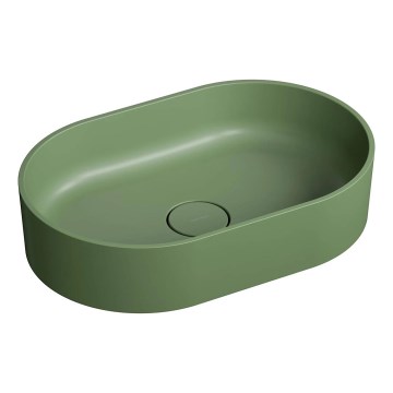 OMNIRES OVOUNOL - Vgradni umivalnik OVO 55x36 cm dolomit/mat olivno