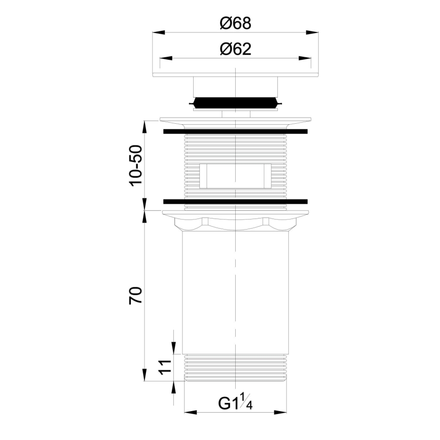 OMNIRES P706CR - Odpadni umivalnik CLICK-CLACK pr. 6,8 cm sijajni krom