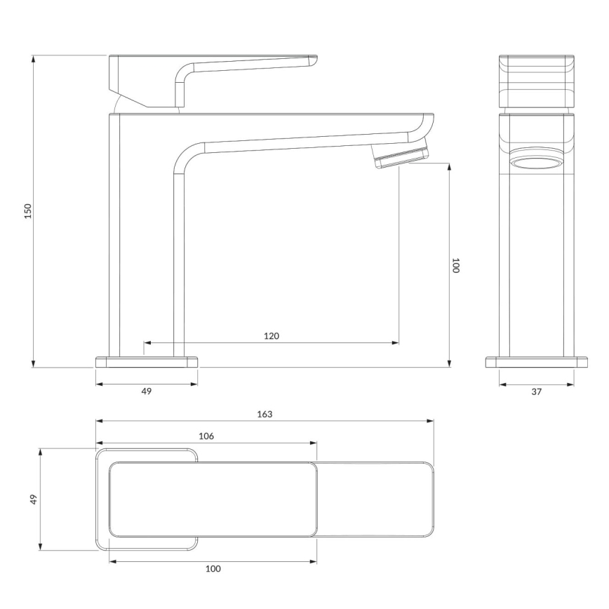 OMNIRES PM7410CR - Pipa za umivalnik PARMA 15 cm sijajni krom