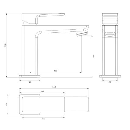 OMNIRES PM7410CRB - Pipa za umivalnik PARMA 15 cm sijajni krom/bela