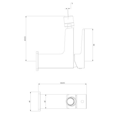 OMNIRES PM7420BL - Pipa za bide PARMA 12,25 cm mat črna