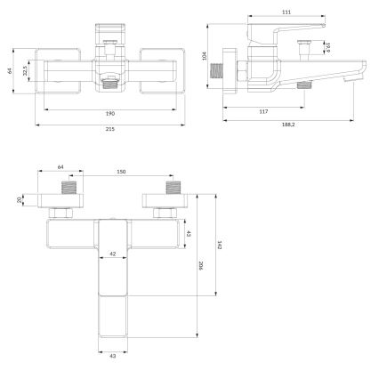 OMNIRES PM7430CR - Kopalna pipa PARMA sijajni krom