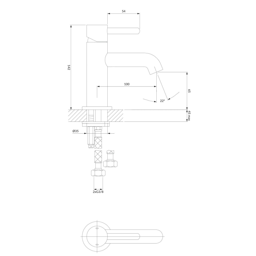 OMNIRES Y1210CR - Pipa za umivalnik Y 14,2 cm sijajni krom