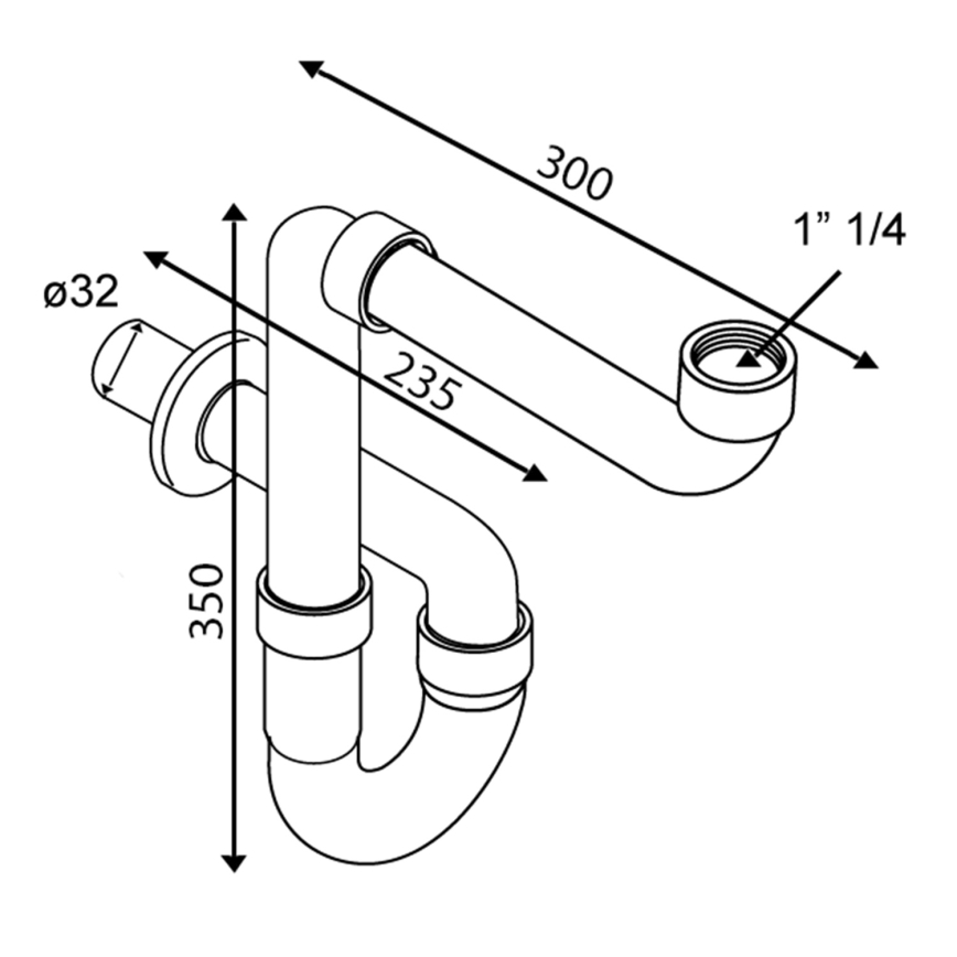 Omp tea - Sifon za umivalnik, sijajni krom