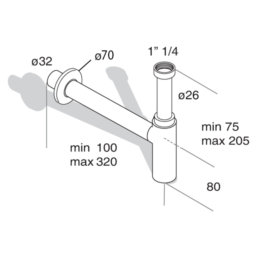 Omp tea - Umivalni sifon MINITOTI DN32 matna črna