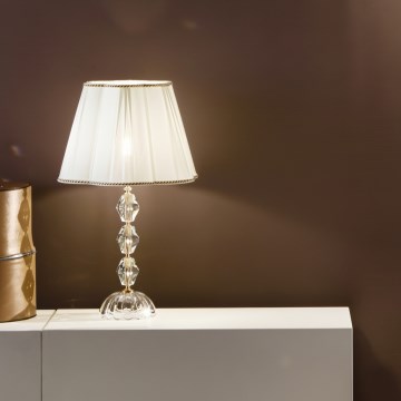 Ondaluce - Kristalna namizna svetilka BRIGIDA 1xE27/15W/230V kremna/prozorna