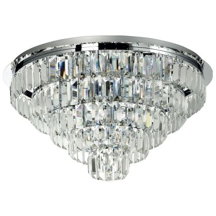 Ondaluce - Kristalno stropno svetilo CASTLE 12xG9/7W/230V, premer 60 cm, sijajni krom