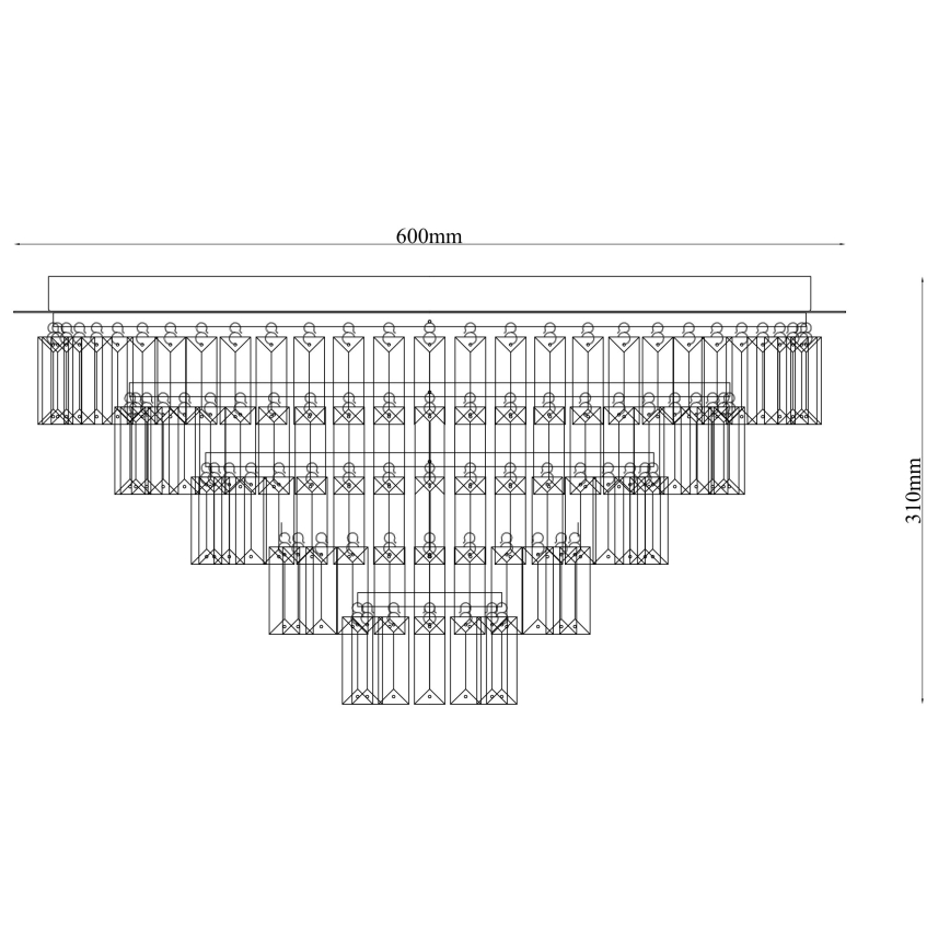 Ondaluce - Kristalno stropno svetilo CASTLE 12xG9/7W/230V, premer 60 cm, sijajni krom