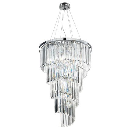 Ondaluce - Kristalni lestenec na kablu ALEXANDER 10xE14/10W/230V premer 50 cm sijajni krom