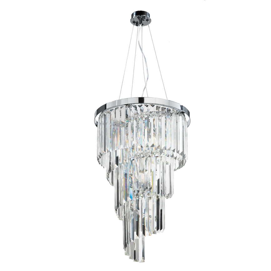 Ondaluce - Kristalni lestenec na vrvici ALEXANDER 7xE14/10W/230V, premer 40 cm, sijajni krom