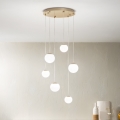 Ondaluce - LED lestenec na jekleni vrvici SANTOS LED/48W/230V premer 45 cm zlata/bela