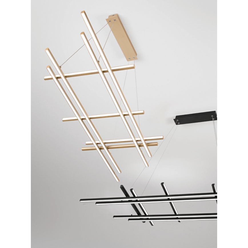 Ondaluce - LED lestenec z zatemnjevanjem na vrvici MOVIDA LED/114W/230V zlata