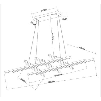 Ondaluce - LED lestenec z zatemnjevanjem na vrvici MOVIDA LED/114W/230V zlata