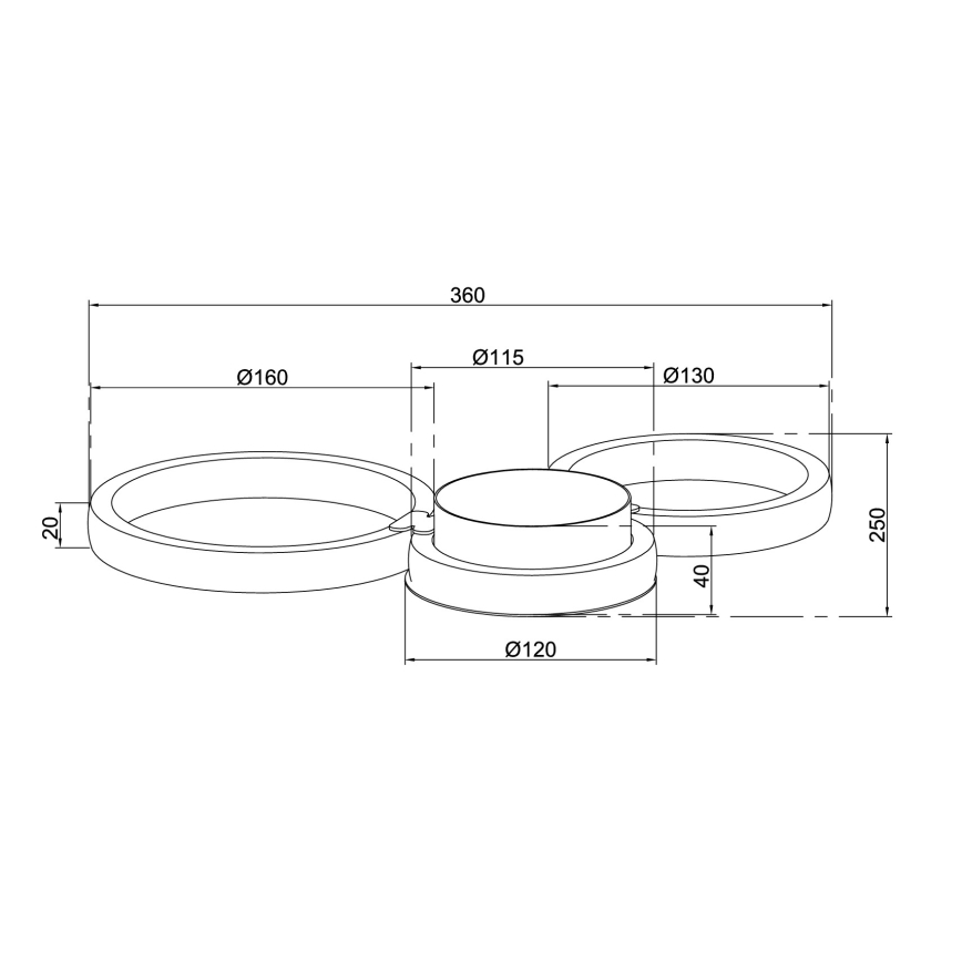 Ondaluce - LED stenska svetilka POIS LED/20W/230V zlata