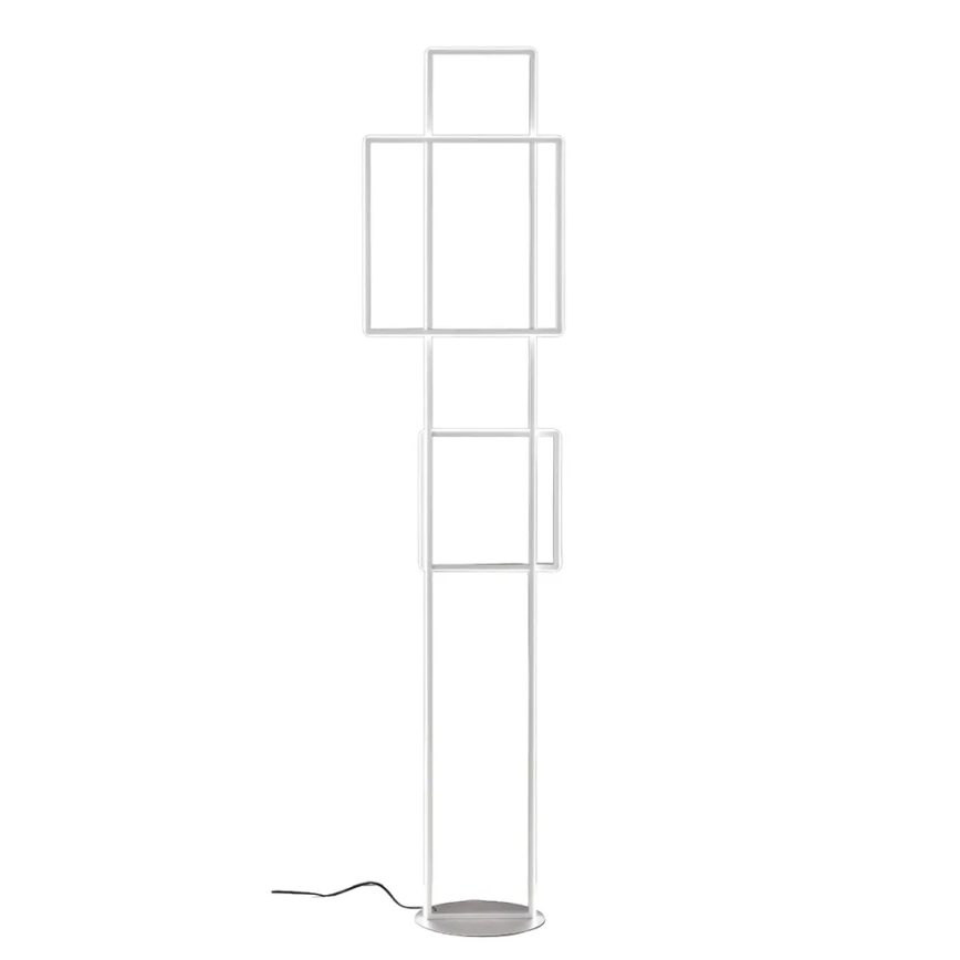 Ondaluce - LED stoječa svetilka z zatemnitveno funkcijo DOWEL LED/77W/230V 166 cm srebrna