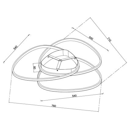 Ondaluce - LED stropna svetilka ROSE LED/80W/230V, z možnostjo zatemnitve, zlata