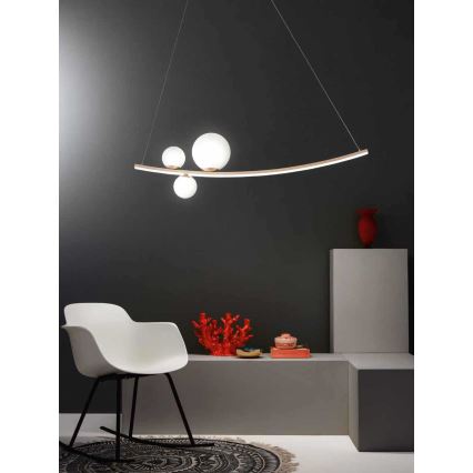 Ondaluce - LED zatemljiv lestenec na kablu ALTALENA LED/48W/230V zlata/bela