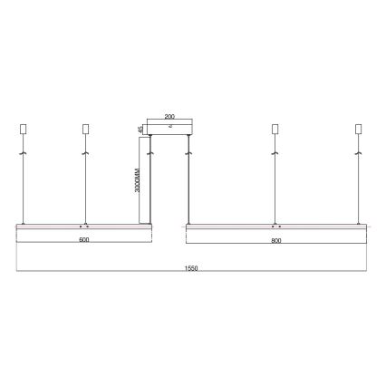 Ondaluce - LED lestenec na kablu z zatemnitvijo SOEL LED/28W/230V + LED/38W Ø 80/60 cm bela