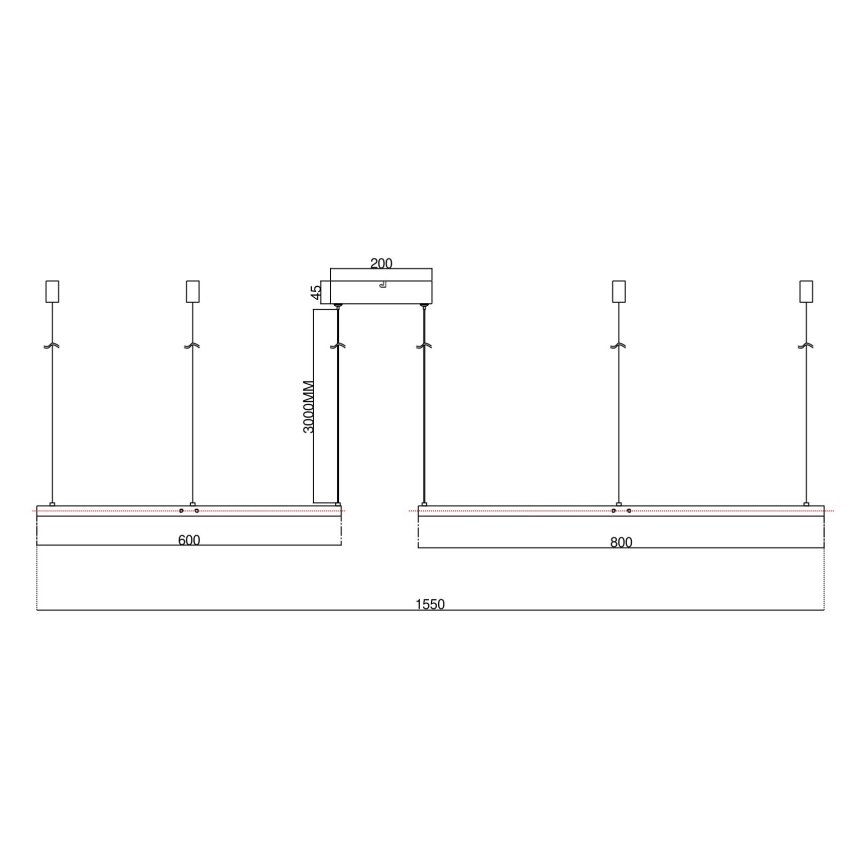 Ondaluce - LED lestenec na kablu z zatemnitvijo SOEL LED/28W/230V + LED/38W Ø 80/60 cm bela
