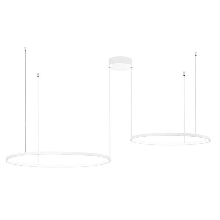 Ondaluce - Zatemljiv LED lestenec na jekleni vrvici SOEL LED/28W/230V + LED/38W 3000/4000K premer 80/60 cm bela