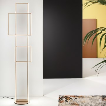 Ondaluce - LED zatemnjevalna talna svetilka DOWEL LED/77W/230V 166 cm zlata