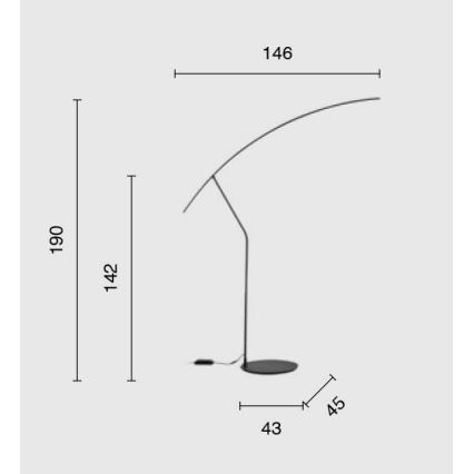Ondaluce - LED zatemnjevalna talna svetilka FOLAGA LED/30W/230V 190 cm črna