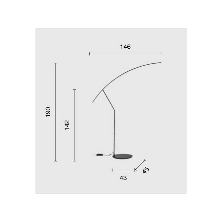 Ondaluce - LED zatemnjevalna talna svetilka FOLAGA LED/30W/230V 190 cm črna