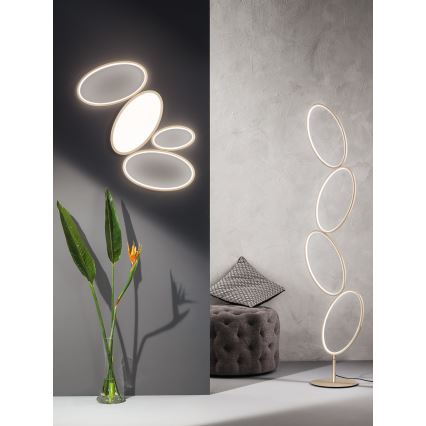 Ondaluce - LED zatemnjevalna talna svetilka RICE LED/38W/230V 166 cm zlata