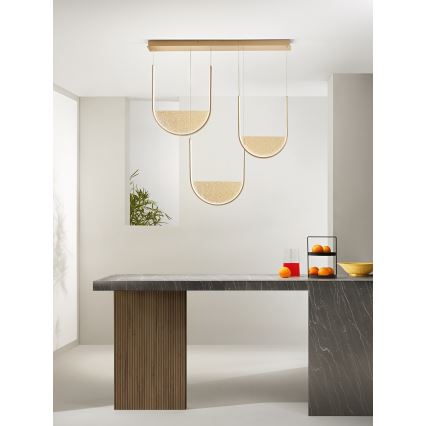 Ondaluce - LED zatemnjevalni viseči lestenec LOTUS LED/70W/230V zlata