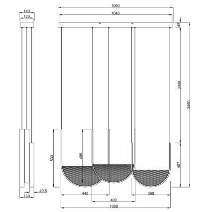 Ondaluce - LED zatemnjevalni viseči lestenec LOTUS LED/70W/230V zlata