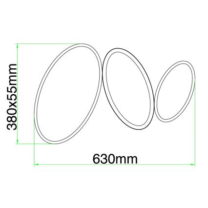 Ondaluce - LED zatemnjevalno stropno svetilo RICE LED/25W/230V 38x63 cm zlato
