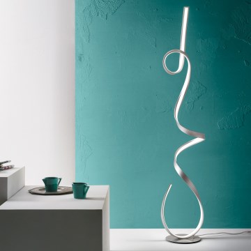 Ondaluce - LED Zatemnjiva talna svetilka LUMEN LED/30W/230V 160 cm srebrna