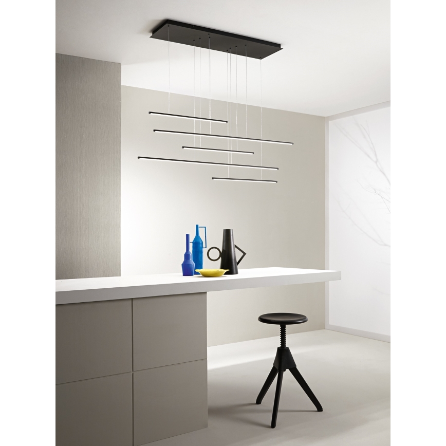 Ondaluce - LED zatemnljiv lestenec na kablu GENIUS LED/72W/230V črna