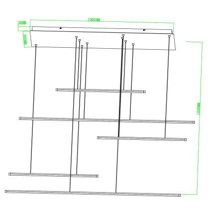 Ondaluce - LED zatemnljiv lestenec na kablu GENIUS LED/72W/230V črna