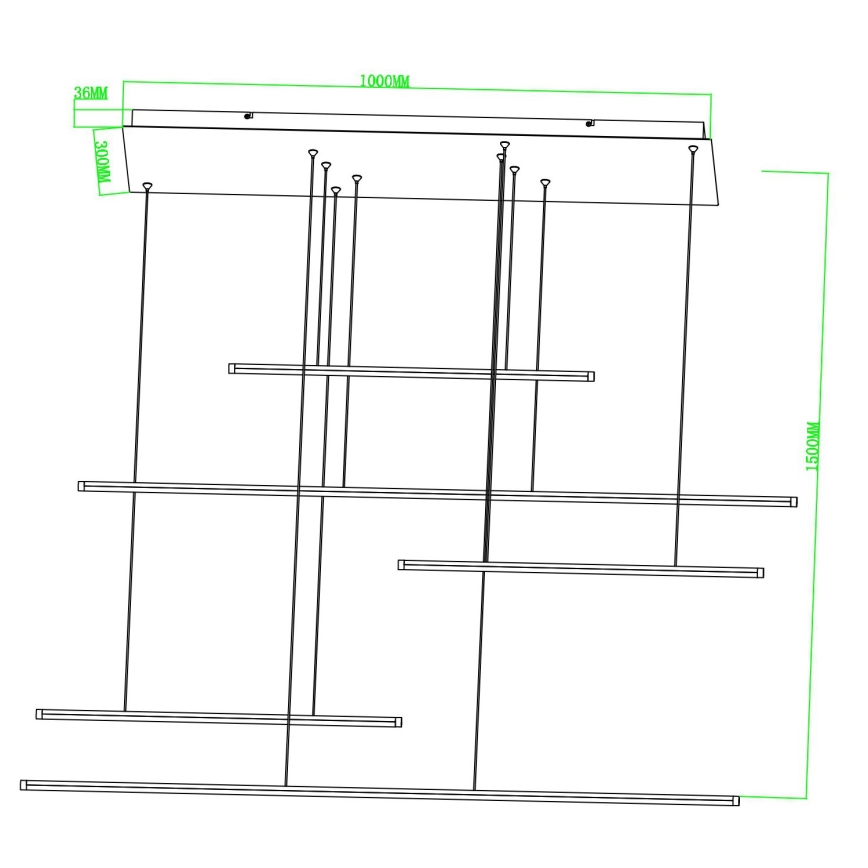 Ondaluce - LED zatemnljiv lestenec na kablu GENIUS LED/72W/230V črna